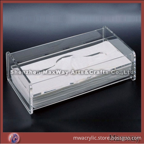 3-5mm Thickness Transparent Acrylic/Lucite Facial Napkin Holder/Box